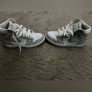 Green Nike Jordan's.